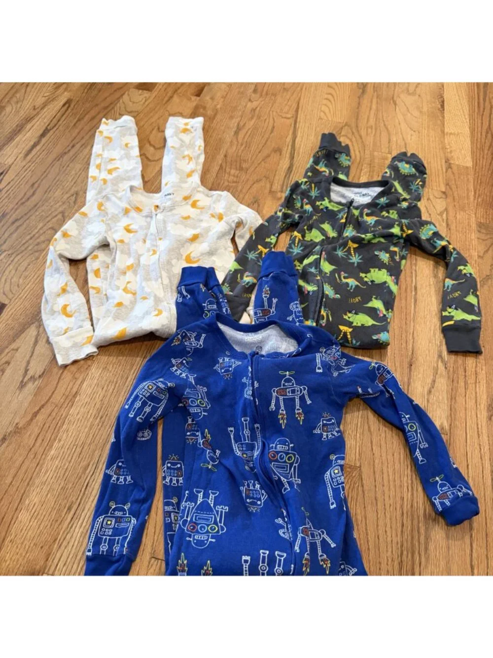 Old Navy Boys One Piece Pajamas 6T 3 Pair of Pajamas long Sleeves